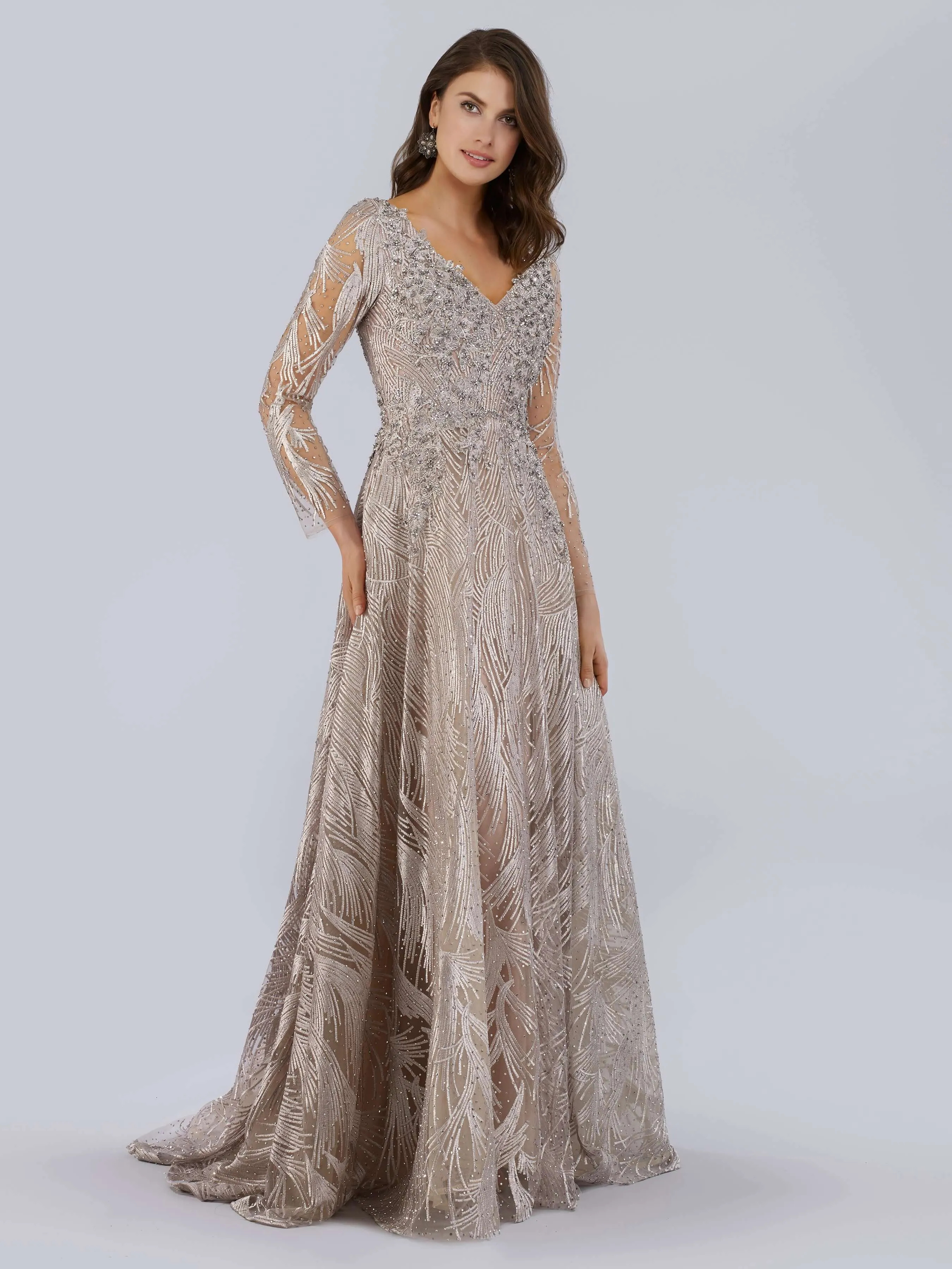 29753 - Long Sleeves Beaded Ballgown