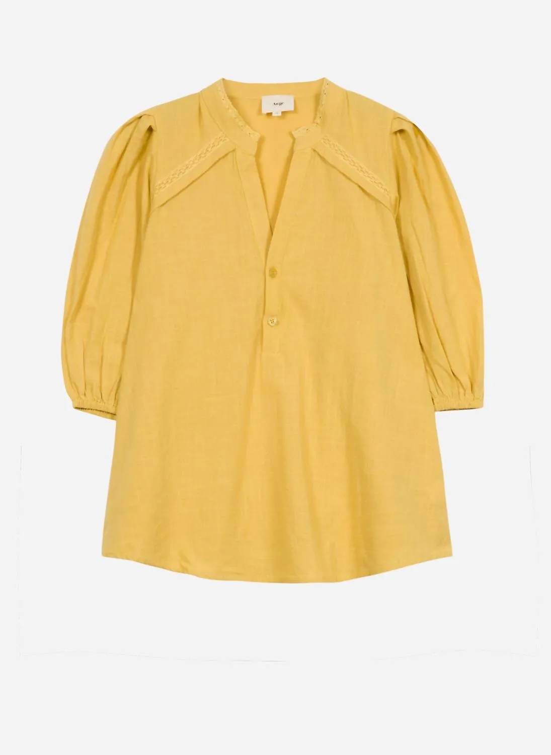 An'Ge - Puff Sleeve Crochet Blouse