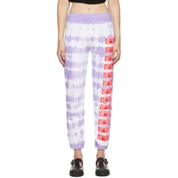 Ashley Williams Purple and White Money Lounge Pants