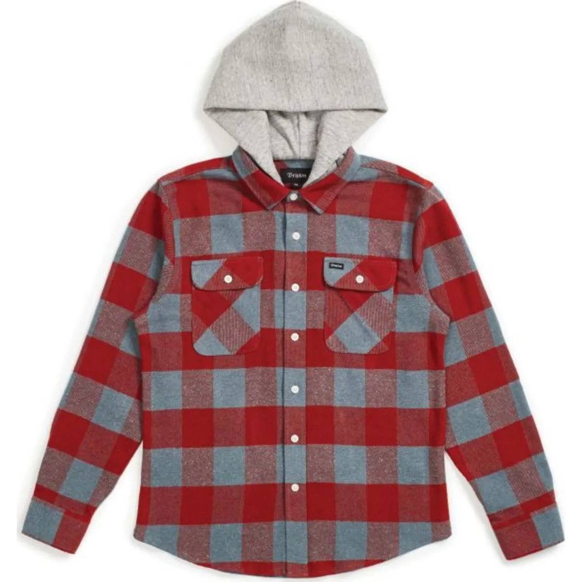 BOWERY HOOD L/S FLANNEL - BLACK/HEATHER GREY