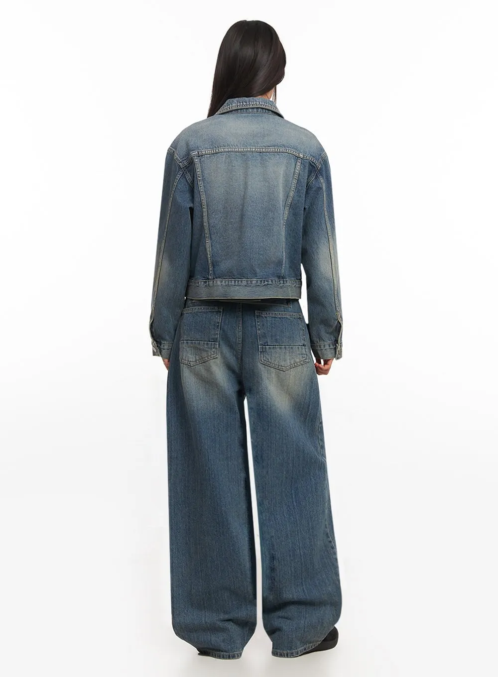 Button-Up Denim Jacket IA507