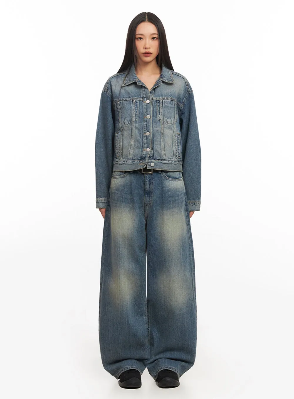 Button-Up Denim Jacket IA507