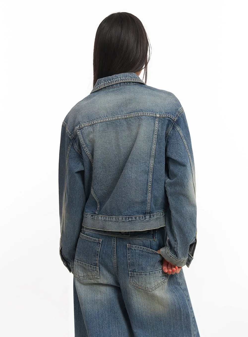 Button-Up Denim Jacket IA507