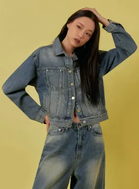 Button-Up Denim Jacket IA507