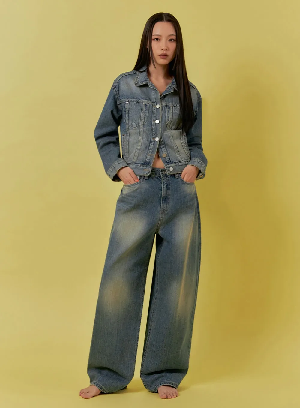 Button-Up Denim Jacket IA507