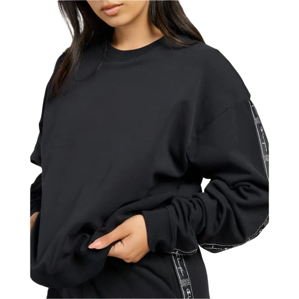 Champion Womens Lux Taping Crew - Black
