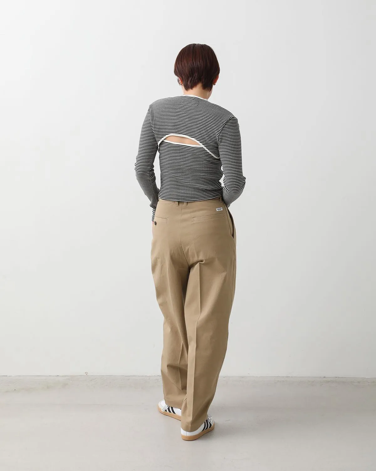 COTTON CHINO CLOTH WAIST ADJUSTMENT PANTS