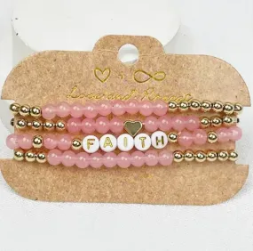Faith Beads Layered Soft Tone Bracelets