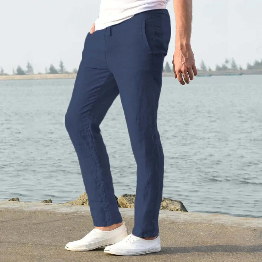 Men's Slim Fit Chino Trousers: Lightweight & Breathable Casual Pants