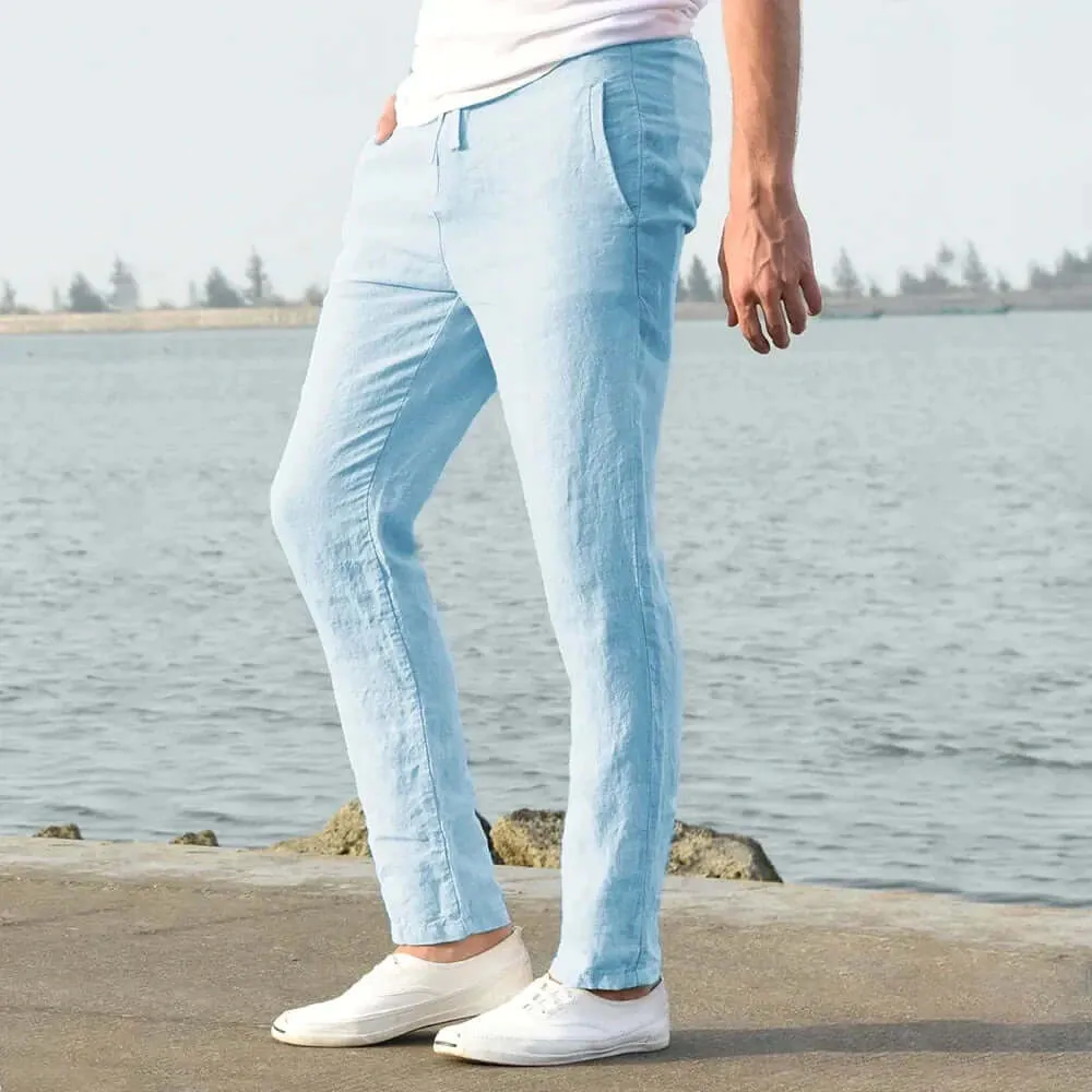 Men's Slim Fit Chino Trousers: Lightweight & Breathable Casual Pants