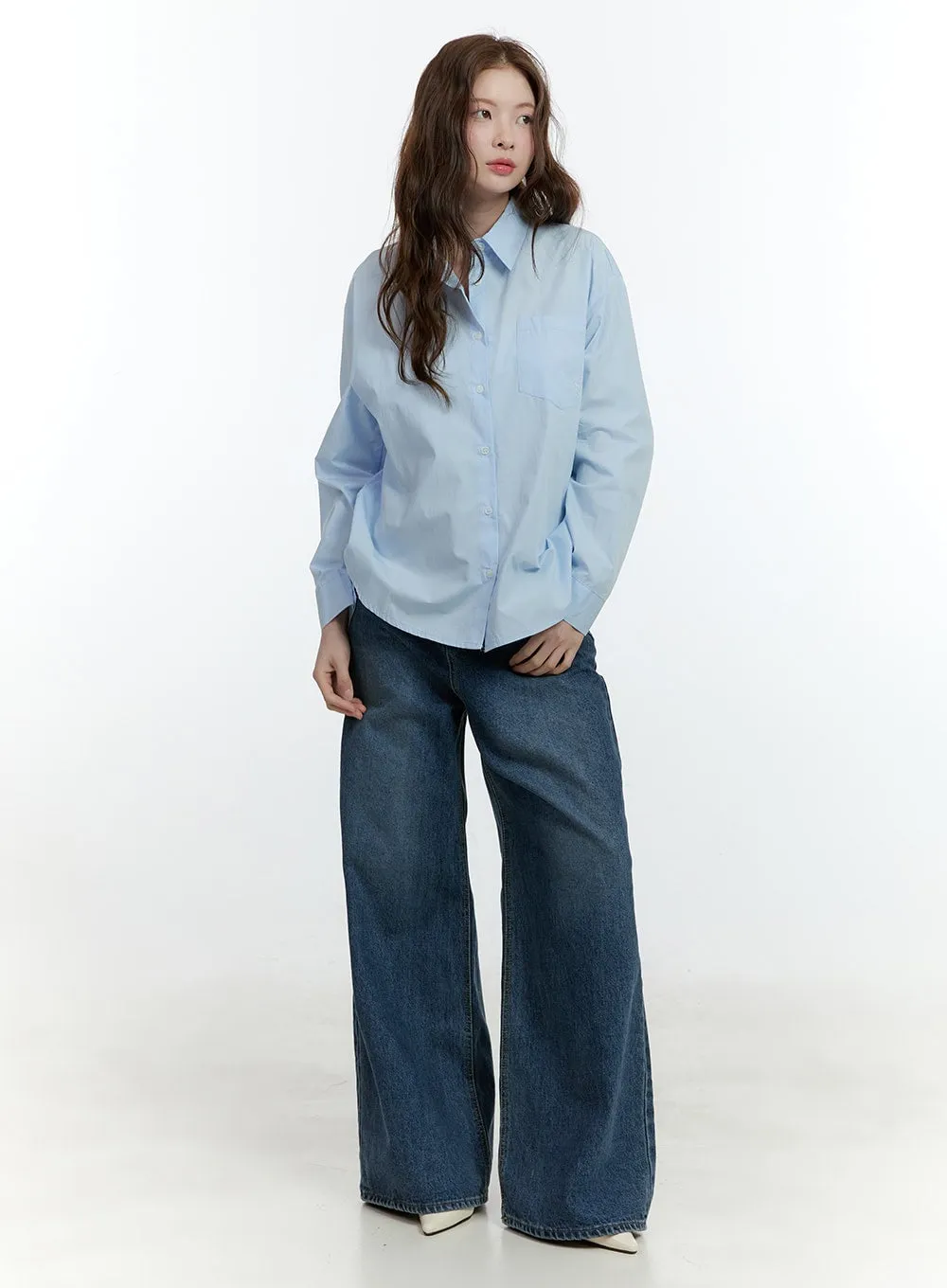 Oversized Button-Up Shirt CF503