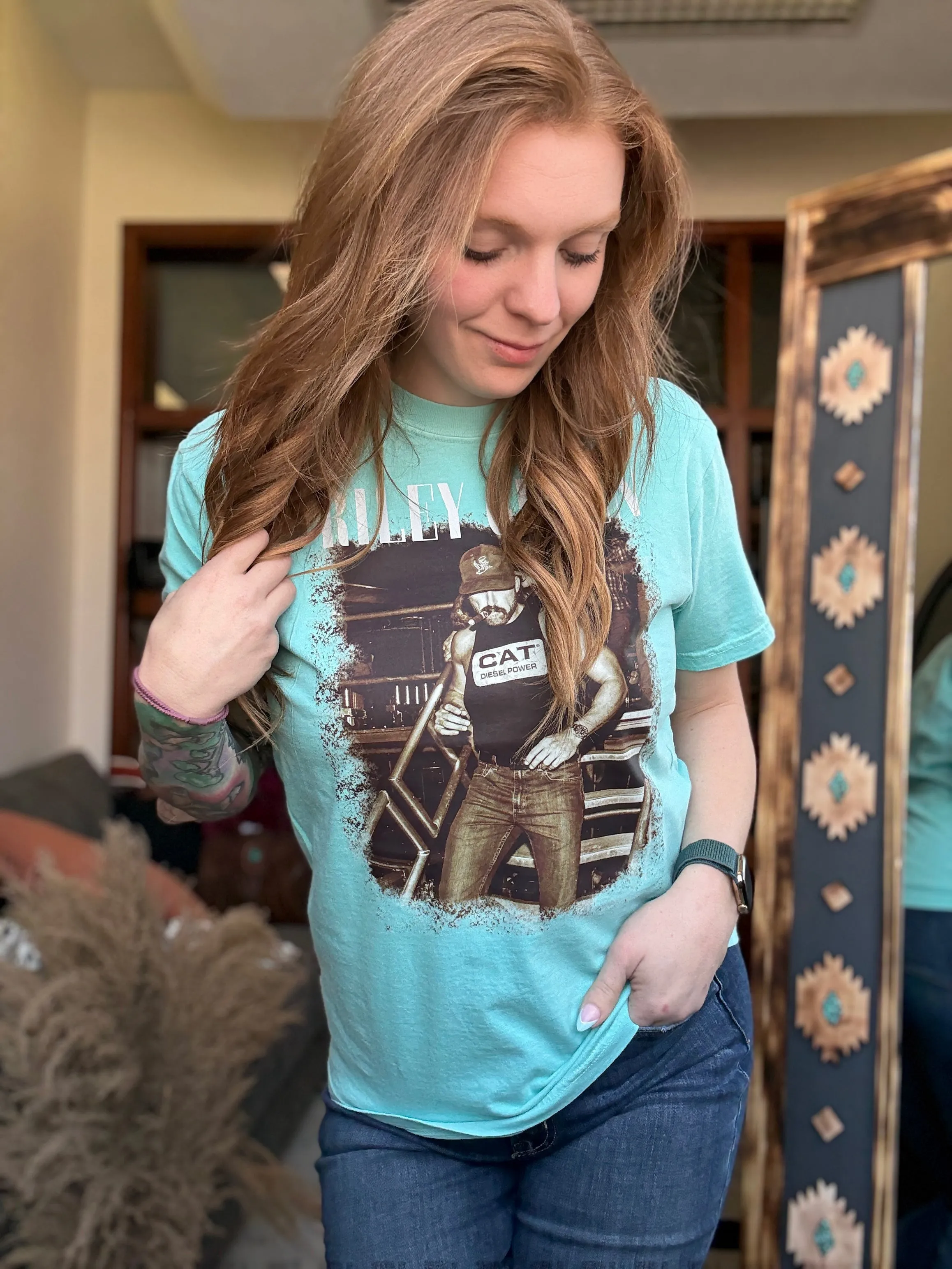 Riley G Bright Blue Comfort Colors Tee