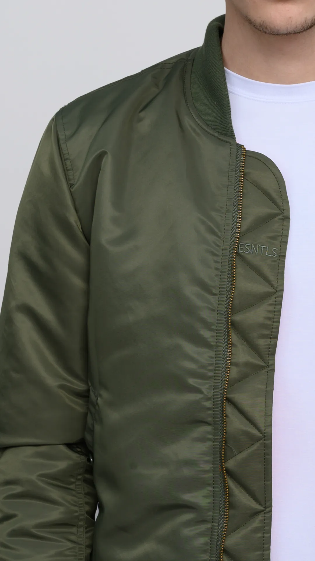 The ESNTLS Olive Bomber Jacket
