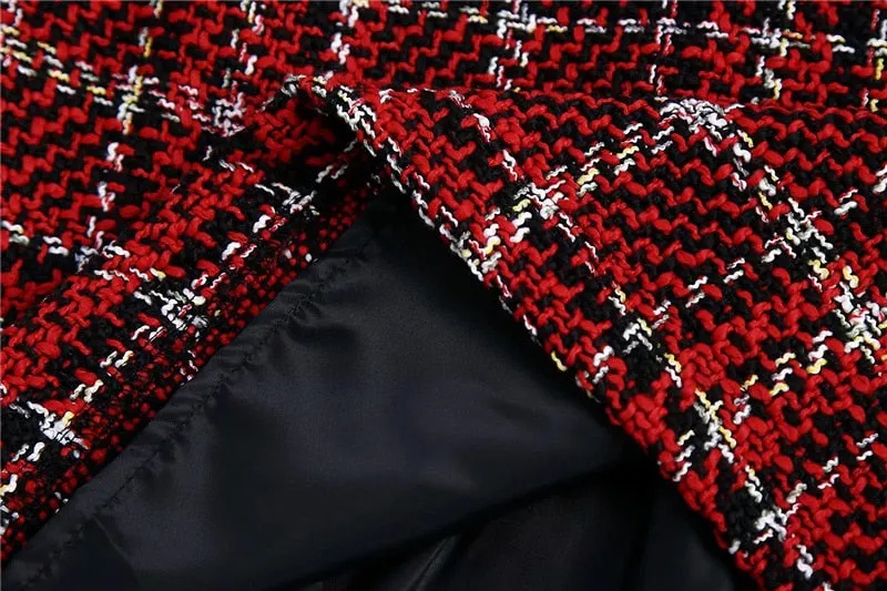 TWEED CHECK MINI SKIRT