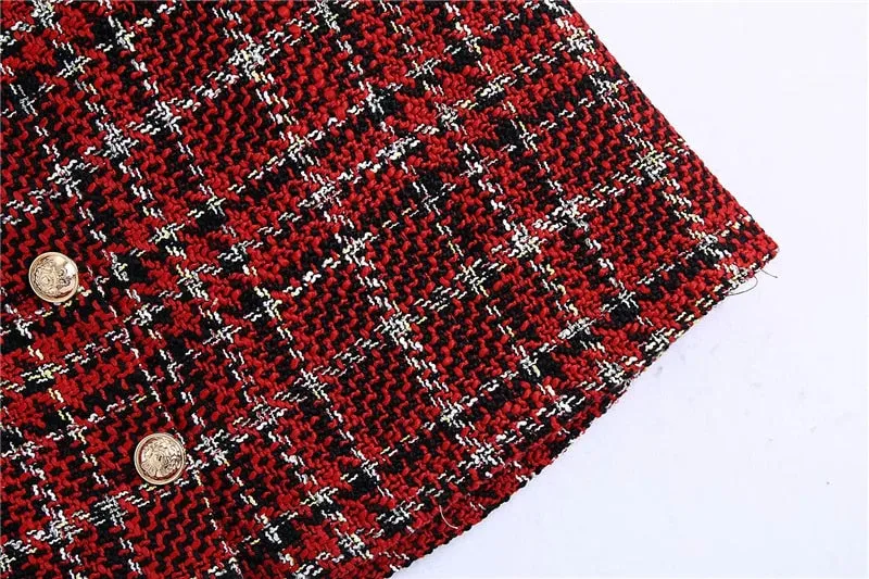 TWEED CHECK MINI SKIRT