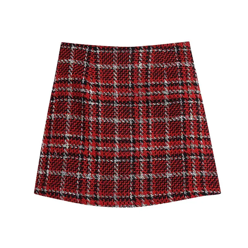 TWEED CHECK MINI SKIRT