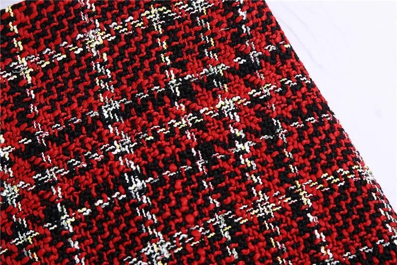 TWEED CHECK MINI SKIRT