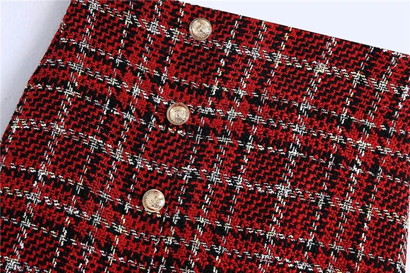 TWEED CHECK MINI SKIRT