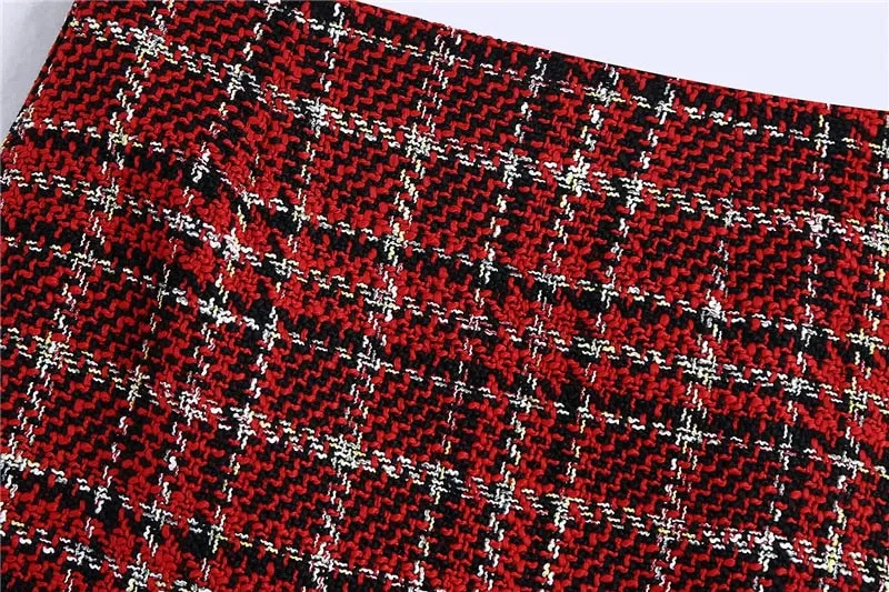 TWEED CHECK MINI SKIRT