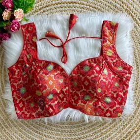 Wedding Designer Sabyasachi Style Partywear Heavy Stitching Heavy Padded Back open Style Readymade Blouse