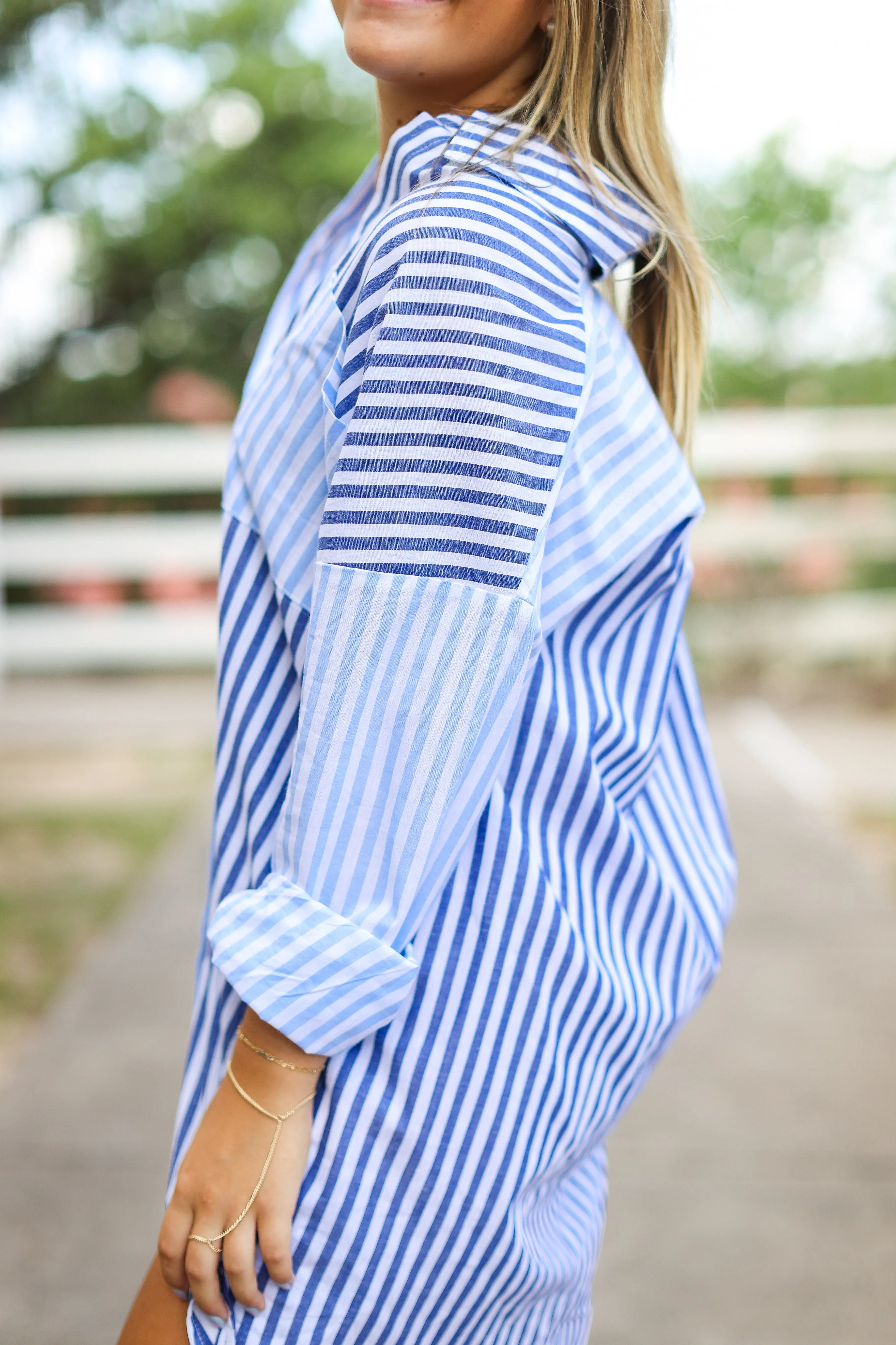 Winnie Blue Cabana Stripe Dress